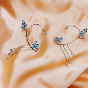 Nappa gioielli di moda orecchini Clip zircone acciaio inossidabile elfo orecchio fata Clip su orecchini farfalla orecchini polsino orecchio - Product Image 3