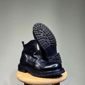Bottes Chelsea d'hiver en cuir lavé pour hommes, style rétro streetwear, avec plateforme épaisse, élastiques, antidérapantes, à enfiler - Product Image 4