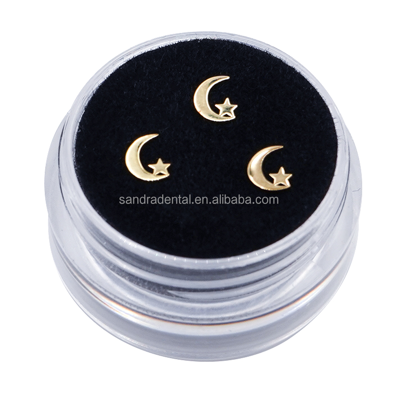 Moon with start tooth gems