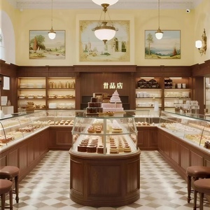 Vitrine/Comptoir en Fer et Bois pour Présentation de Pains, Pâtisseries et Gâteaux avec Éclairage pour Centres Commerciaux et Boulangeries - Product Image 2