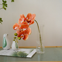 Fleurs d'orchidées artificielles réalistes en soie douce, faites à la main, pour mariage, Thanksgiving, remise de diplôme, décoration de la maison, Noël