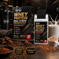 Bandes buccales de protéines de lactosérum OEM au chocolat, 20 bandes, film oral à dissolution rapide, peptides de collagène pour la nutrition sportive, sans sucre, personnalisables