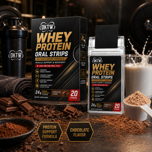 OKTW Whey Protein, bandes orales à dissolution rapide, saveur chocolat, croissance musculaire, récupération après l'entraînement, 20 bandes - Product Image 4