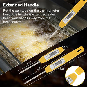 เทอร์โมมิเตอร์ดิจิตอลสำหรับครัวพร้อมหัววัดแบบสั้น อ่านค่าได้ทันที เครื่องวัดอุณหภูมิอาหารสำหรับทำขนมและทำอาหารทั่วไป - Product Image 2