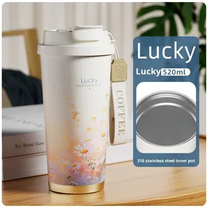 Tazza di Thermos in ceramica isolata di grande capacità ad alto aspetto con doppia bevanda acqua per le caratteristiche montate sull'auto per le ragazze che fanno festa - Product Image 3