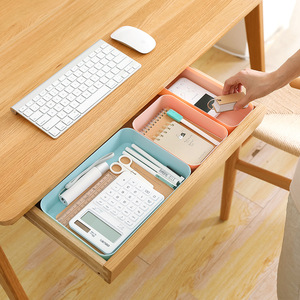 <b>Drawer</b> Organizer Boxes Rectangular Uncapped <b>Stackable</b> For Desk <b>Storage</b> White Pink Sky Blue Dark Blue - Product Image 1