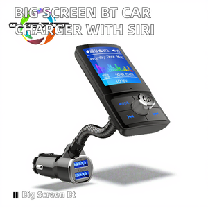 中国最新デザインポータブル車充電器Siri音声アシスタント2 USBポート<span class=keywords><strong>FM</strong></span>トランスミッターMP3 WAV FLACオーディオ大画面BTカー - Product Image 3