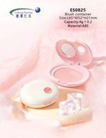Miroir ovale 4G recyclable vide en ABS pour fard à joues en poudre libre, emballage cosmétique compact, logo personnalisé, sérigraphie