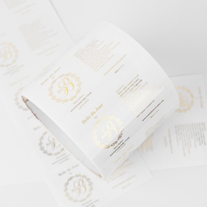 Printing Custom Vinyl Bottle Logo Gold Foil Clear Sticker <b>Sheets</b> Transparent Waterproof Sticker - Product Image 3