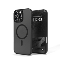 Étui de téléphone portable magnétique de luxe à texture de peau pour iPhone 15 16 Pro Max, coque arrière mate antichoc avec anneau de protection de l'appareil photo
