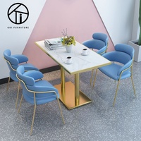 Chaises de restaurant en velours populaires et élégantes, ensemble de tables et fauteuils de luxe pour café, mobilier de café, mobilier de restaurant