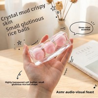 Jouet Squishy Tangyuan au Beurre Croustillant, Balle à Presser Remplie de Vaseline et Huile de Coco, Jouet de Décompression en Forme de Boule de Riz, Anti-Stress, Boîte Transparente