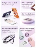 Support de téléphone portable magnétique double face, ergonomique, confortable, rotatif à 360°, format compact, idéal pour les fournisseurs OEM