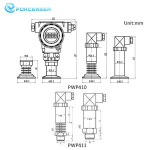 50mm 1.5インチ クランプ接続 フラットフィルム サニタリーダイヤフラム圧力伝送器 食品産業用 - Product Image 5