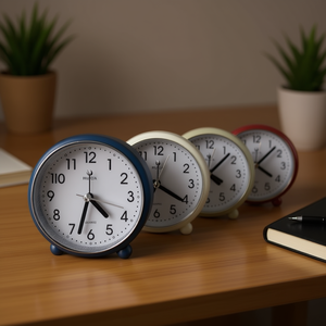 <b>Desk</b> <b>Clock</b> Quartz Alarm Silent Table <b>Clocks</b> For Home Office Decor - Product Image 3