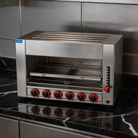 Grill infrarouge professionnel en acier inoxydable à chauffage rapide et température réglable pour salamandre de cuisine de restaurant