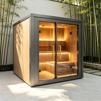 Sauna extérieur carré à parois épaissies, cabine de sauna en bois massif de 55 mm, rétention de chaleur supérieure pour les climats froids du nord