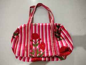 Bolsa de Viaje de Fin de Semana de Lujo Hecha a Mano, con Estampado de Bloques de Algodón, Acolchada, de Gran Capacidad, Resistente, para Deportes, Viajes, Gimnasio, Yoga - Product Image 3