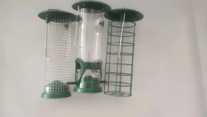 Mangeoires d'oiseaux sauvages suspendues Stations d'alimentation en maille, Mangeoire à oiseaux en métal pour jardin, Mangeoire à oiseaux suspendue Set Seed Penut Fatball - Product Image 3