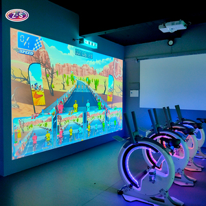 Attraction cycliste dynamique multijoueur, course de vélos AR, projection interactive pour centres familiaux ZS-IP021022 Dynamique multijoueur - Product Image 1