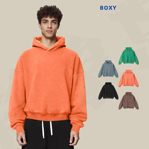 <span class=keywords><strong>Sweat</strong></span> à capuche décontracté pour adolescents RUICHI, automne-hiver, en molleton lavé teinté à la cire, coupe ample, streetwear - Product Image 1