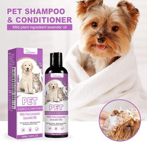 Shampooing et après-<span class=keywords><strong>shampoing</strong></span> pour animaux de compagnie à l'huile essentielle de lavande, nettoyage en profondeur doux pour chiens et chats, soulage les démangeaisons, fourrure saine et brillante - Product Image 2