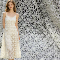 Tissu en dentelle crochetée florale transparente, broderie ajourée, 100 % polyester, léger, pour vêtements, vente en gros directe usine
