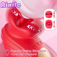 Vibrateur Rose Chaud pour Femmes, Jouet Sexuel Stimulateur G-Spot, Bouche avec 10 Modes de Morsure, Léchage, Vibration, Clitoridien, Anal, Mamelon, Pénétration, Godemiché