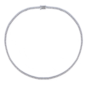 Pulsera de Tenis Clásica de Cuatro Garras, Chapada en Plata S925 con Oro Blanco de 18K y Moissanita de Grado D - Product Image 2