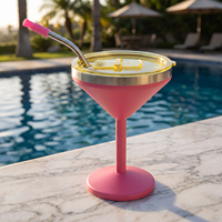 Verres à cocktail isothermes sous vide en acier inoxydable 8 OZ 12 OZ, gobelet à martini et margarita avec pied, coupe à margarita