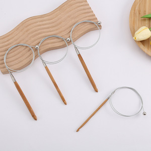 Agujas de <span class=keywords><strong>Ganchillo</strong></span> Tunisiano de Bambú con Cable de Acero, Agujas de <span class=keywords><strong>Ganchillo</strong></span> Afgano con Cable de Acero para Alfombras, Mantas y Tapetes Hechos a Mano - Product Image 4