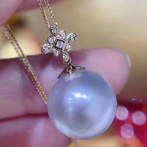 สร้อยคอแฟชั่นอเนกประสงค์สีม่วงธรรมชาติสำหรับ Xiaomi ขนาด 4-4.5 มม. ทรงกลม พร้อมตำหนิเล็กน้อย สีม่วงเข้ม หัวเข็มขัดสีเงิน บรรจุกล่องของขวัญ - Product Image 1