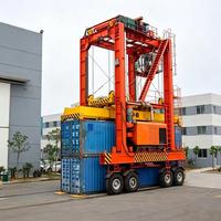 Chariot transitaire à pneus en caoutchouc pour conteneurs de 20 pieds et 40 pieds, capacité de levage et de transport de 30t, 40t, 50 tonnes, pour ports et terminaux