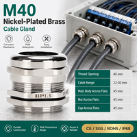 Presse-étoupe en laiton M40 étanche IP68, connecteur de câble nickelé pour câble électrique de 22-30 mm, presse-étoupe en laiton M40