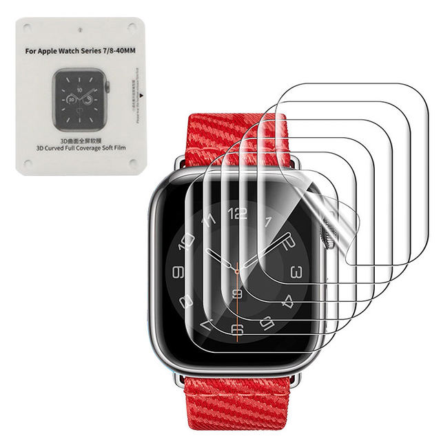 High Quality 3D TPU Full Curved Cover Screen Protector for Apple Watch 40mm 44mm Smartwatch Screen Film Full Coverage
