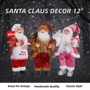 12 Inches Creative <b>Standing</b> <b>Santa</b> Claus Christmas Decoration Polyester Fibre Elegant Stocking Stuffer Gifts - Product Image 2