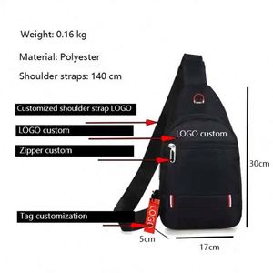 Bolsa de Pecho Oxford para Hombre, de Alta Calidad, con Logotipo Personalizado, al por Mayor, en Azul, Negro y Gris - Product Image 6