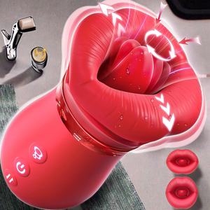 Nuovo arrivo 4 in 1 Silicone morbido vibratore lingua Womans grande bocca Sex Toy per il bacio succhiare e leccare divertimento - Product Image 1