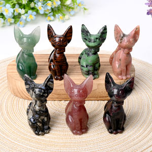 New Arrival High Quality Hand Carved Crystal Healing Abi <strong>Cat</strong> <strong>Figurines</strong> for Decoration - Product Image 2