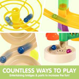 ของเล่นตัวต่อแบบมีมอเตอร์ - ลูกแก้วเรืองแสงในที่มืด 30 ลูก 236 ชิ้น ชุดรางลูกแก้วเรืองแสงสำหรับเด็ก - Product Image 3