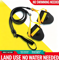 Bandes de Résistance pour Entraînement de Natation sur Terre avec Pagaies, Résistance 20-60 Lbs, Accessoire Portable pour la Natation à Domicile