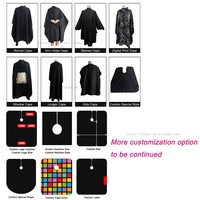 Cape de coiffure professionnelle imperméable marron avec logo personnalisé, ouverture pour les bras, mains libres, fermeture réglable