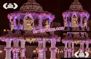 Sillas de Fibra Talladas Estilo Mandap Dorado de Bollywood, Diseño Exclusivo y Abierto, con Temática India para Bodas y Fiestas en Malasia - Product Image 4