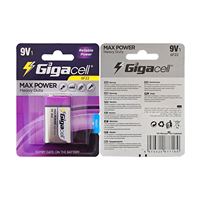 Batterie Max Power Heavy Duty 9 Volts 360mAh pour détecteurs de fumée, dispositifs de sécurité, mètres portatifs et jouets (1 paquet)