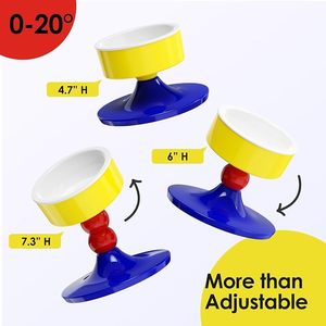 Elevated Cat Bowl Raised Feeding Dish Rounded Plastic 3 Height Adjustable For Indoor Cats Small <b>Dogs</b> - Product Image 3