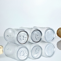 Pot en plastique PET vide de 330 ml, très vendu, avec couvercle à clipser en aluminium facile à ouvrir, pour café, thé, jus, soda, boissons