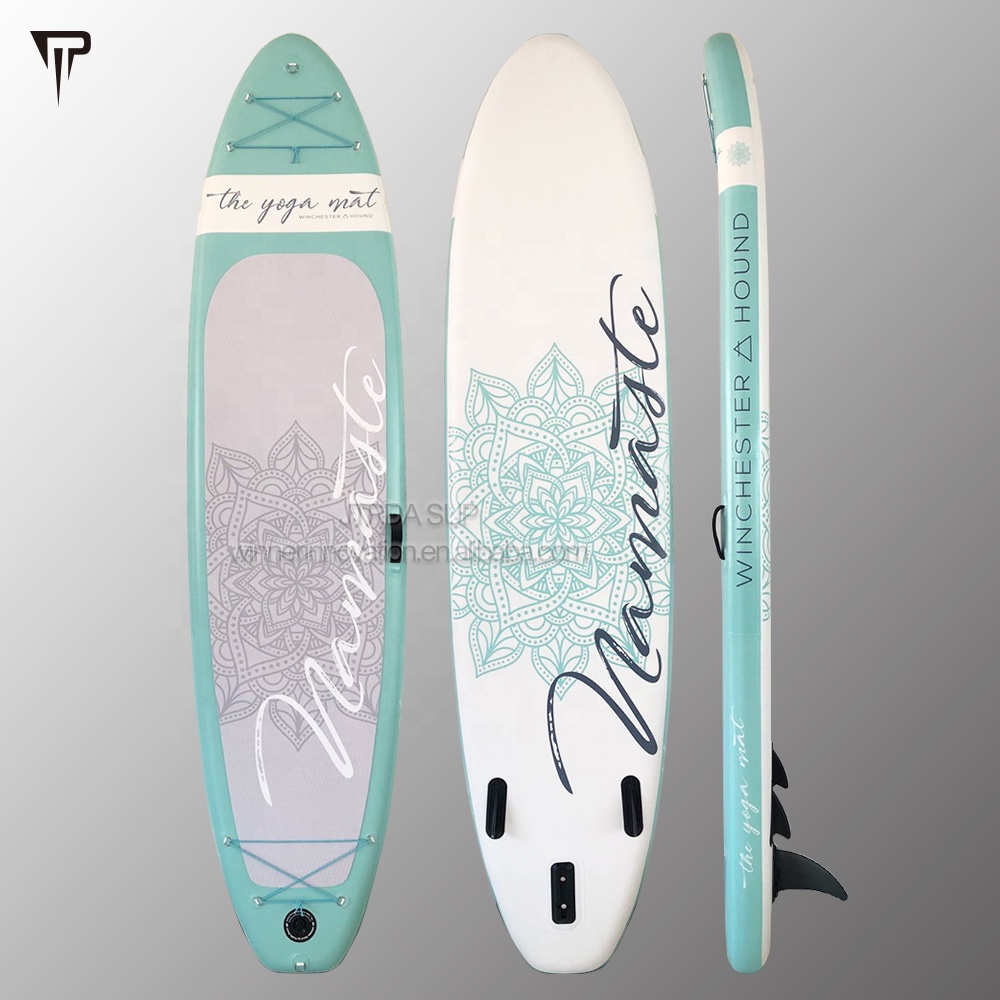 Jtrda 11 'X 32 "Dubbele Lagen Bloeien Ontwerp Yoga Sup Print Patroon Vissen Stand-Up Paddleboard Opblaasbaar Sup Board