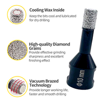 Foret diamanté brasé M14 5/8-11 pour le perçage de trous dans le granit, le marbre, la céramique, le verre, diamètre 6/8 mm