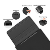 Étui pour ordinateur portable en cuir PU imperméable, pochette pour ordinateur portable, sac pour Macbook M1 M2 12/13/14/15 pouces, étui pour ordinateur portable avec support