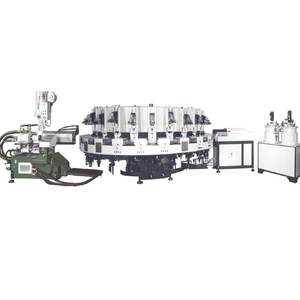Machine de moulage par injection automatique rotative à double densité PU/TPU pour chaussures de travail en PU, chaussures de sécurité, 20/24/30 stations - Product Image 1